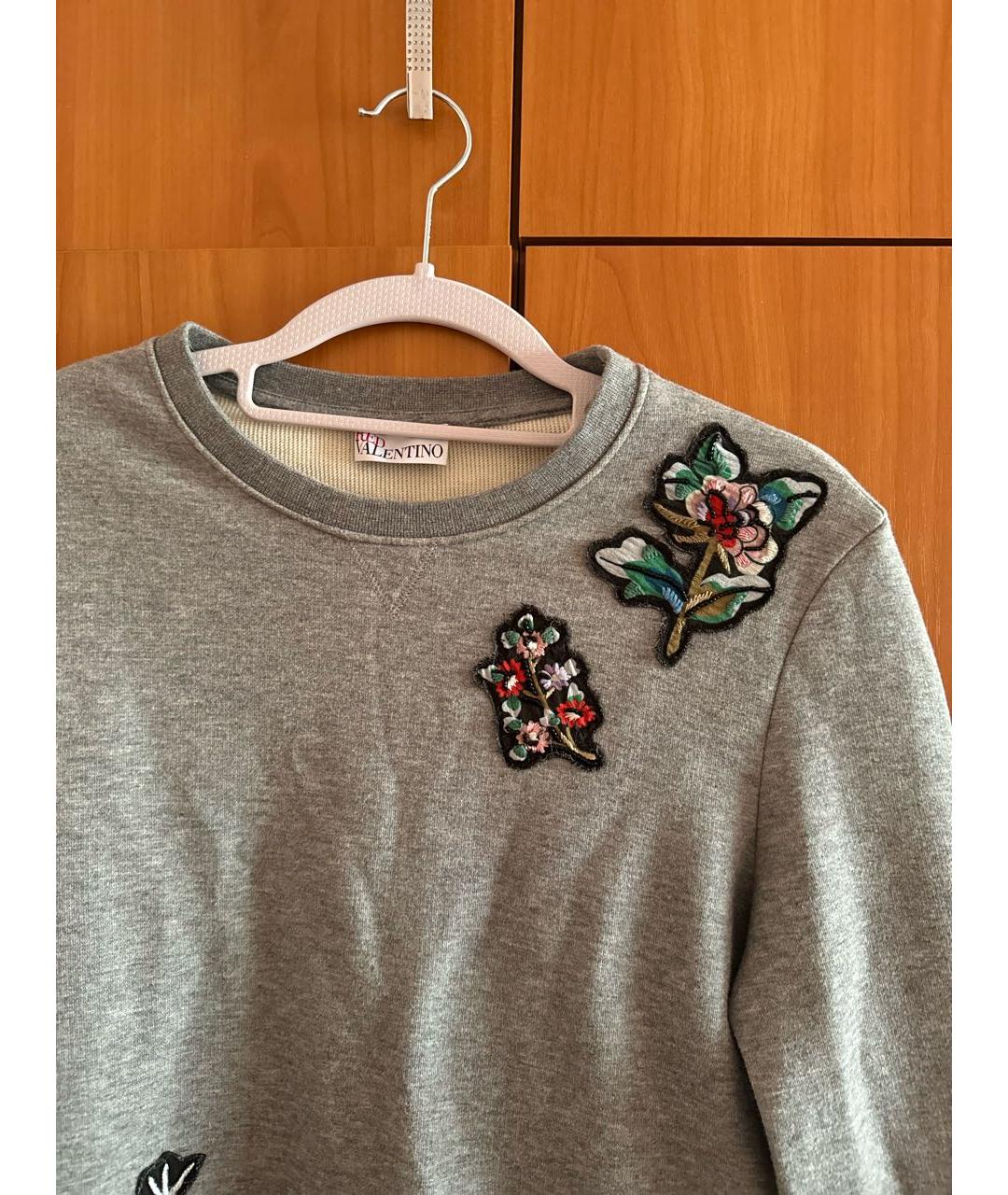 RED VALENTINO Серое хлопковое повседневное платье, фото 3