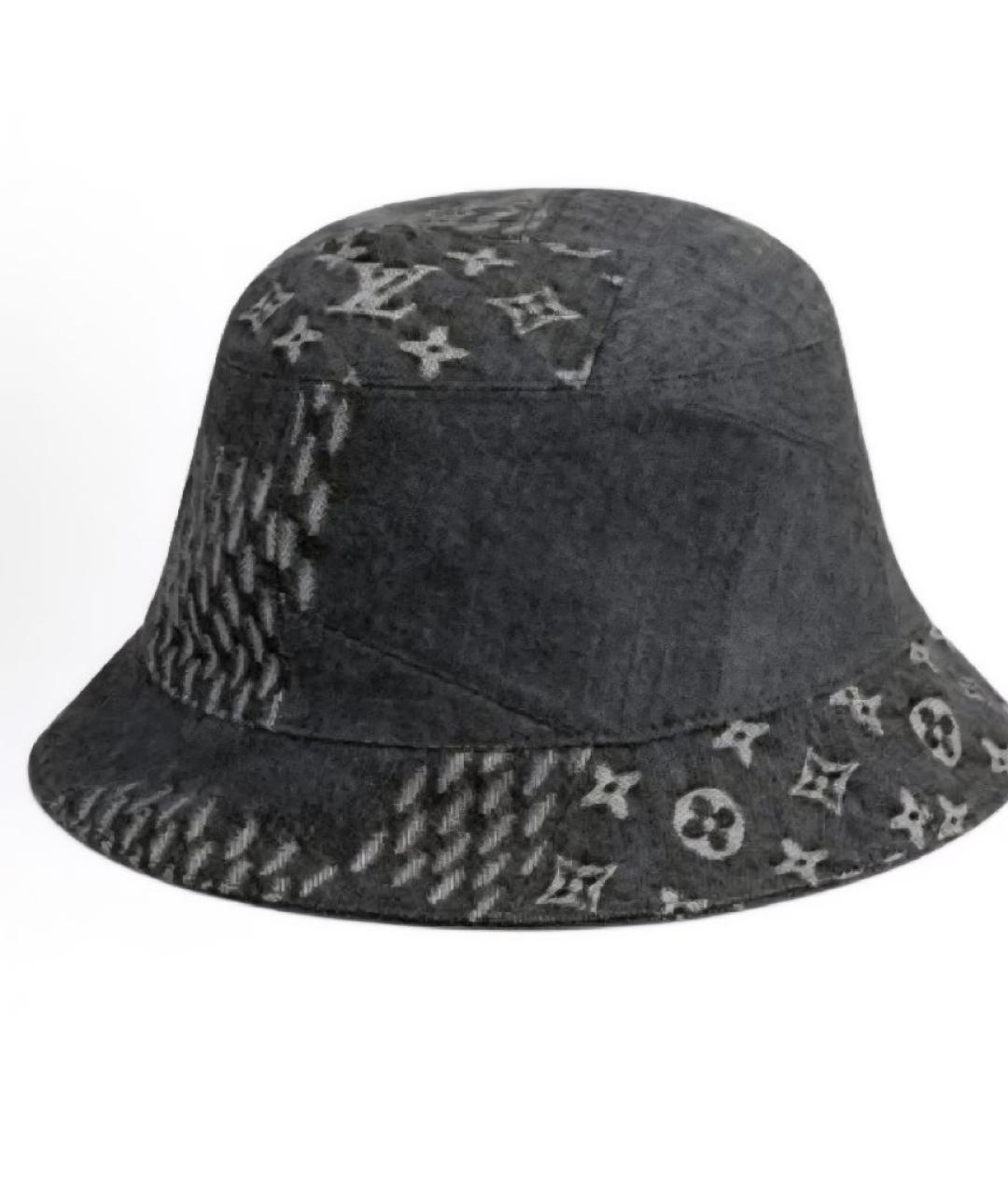 LOUIS VUITTON Антрацитовая хлопковая шляпа, фото 3