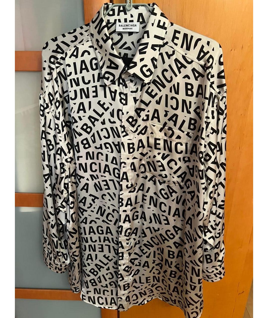 BALENCIAGA Серебряная полиэстеровая рубашка, фото 7