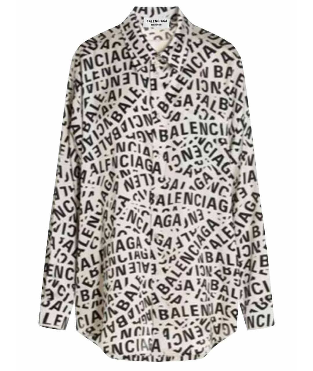 BALENCIAGA Серебряная полиэстеровая рубашка, фото 1