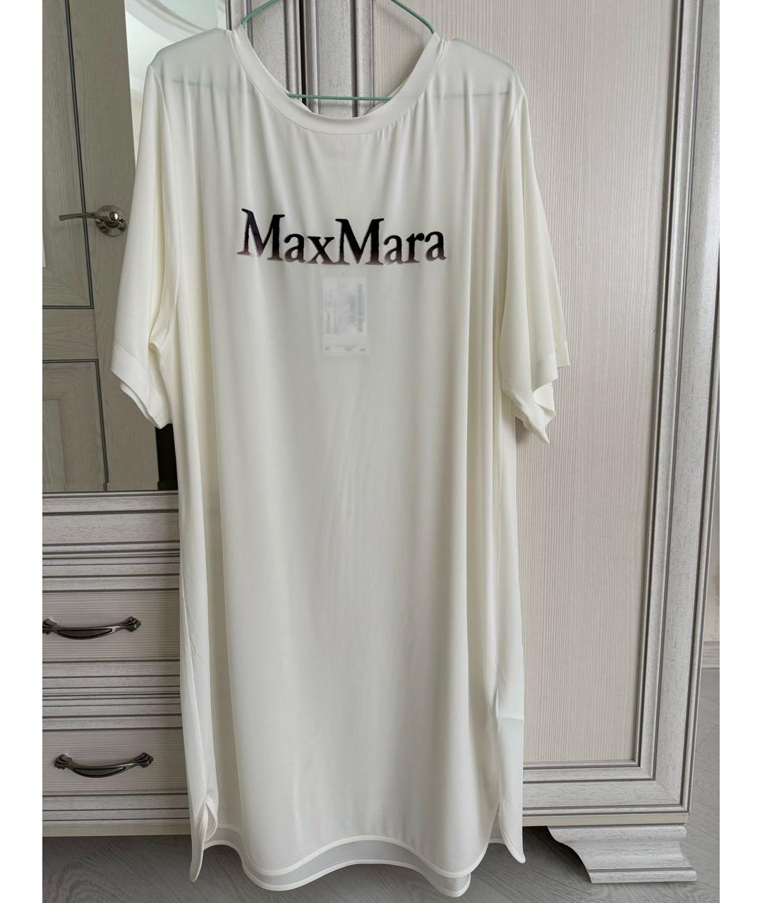 MAX MARA Белая вискозная туника, фото 8