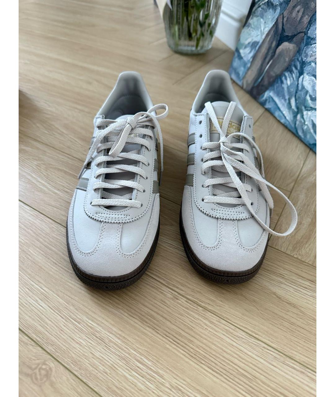 ADIDAS Бежевые кожаные кеды, фото 3