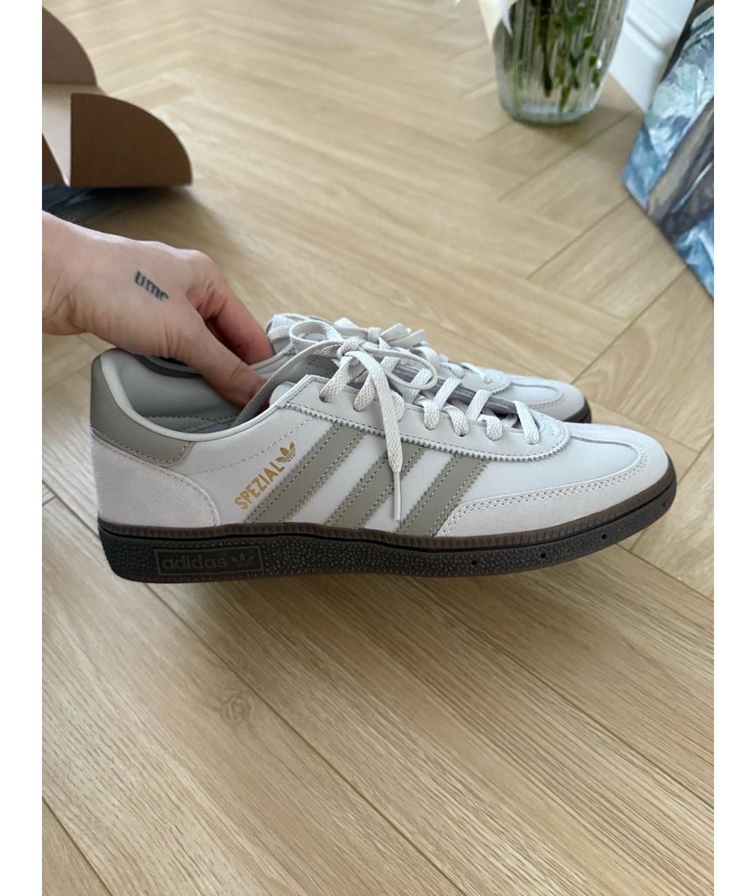 ADIDAS Бежевые кожаные кеды, фото 8
