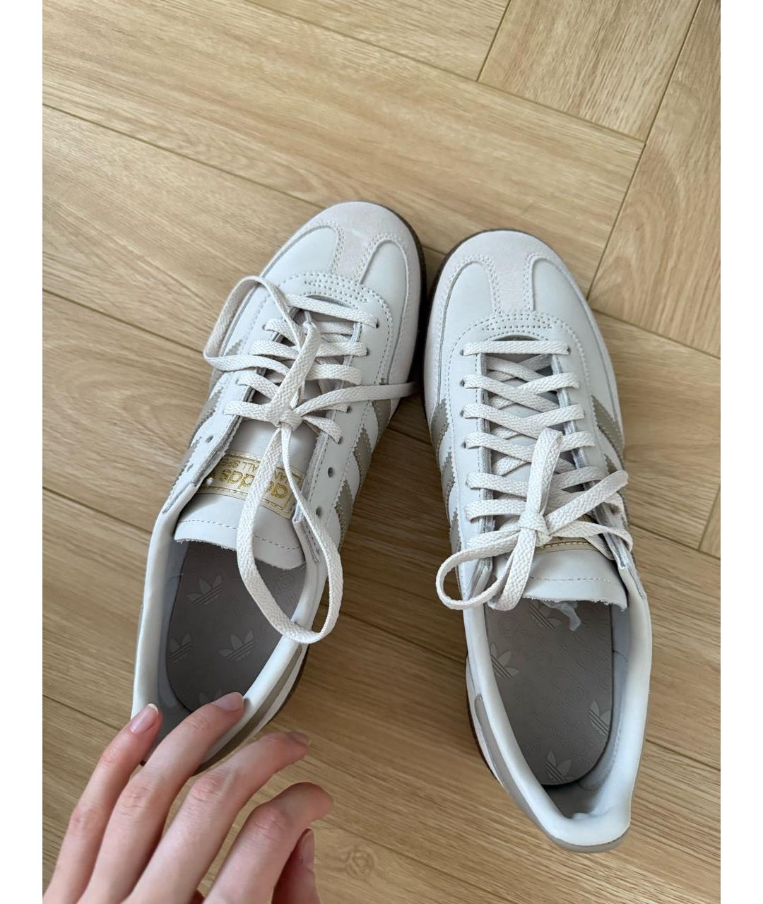 ADIDAS Бежевые кожаные кеды, фото 6