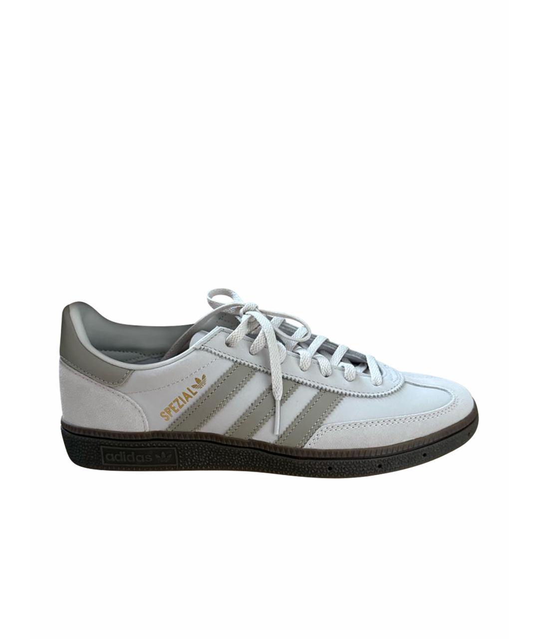 ADIDAS Бежевые кожаные кеды, фото 1