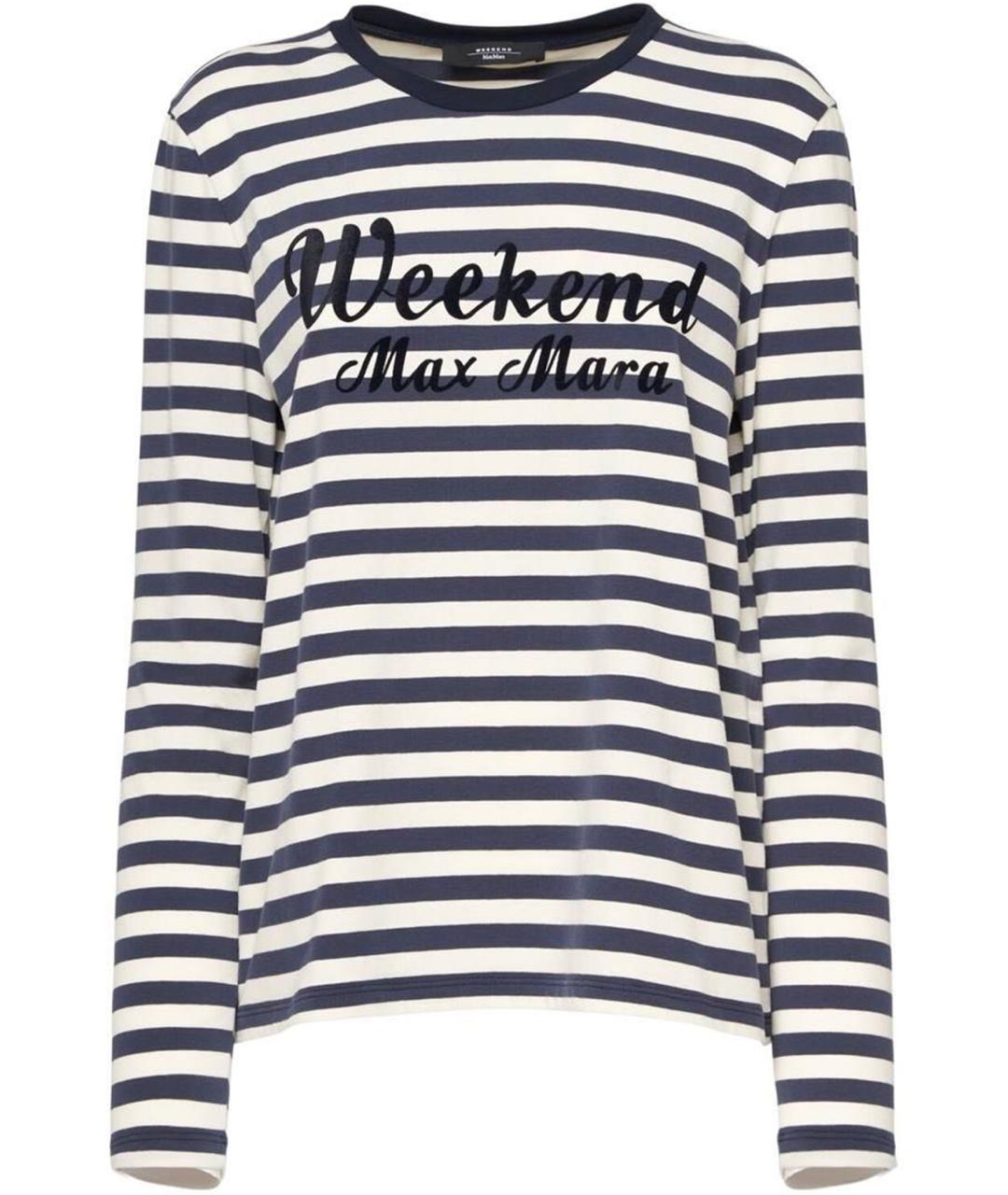 WEEKEND MAX MARA Синий хлопко-эластановый джемпер / свитер, фото 1