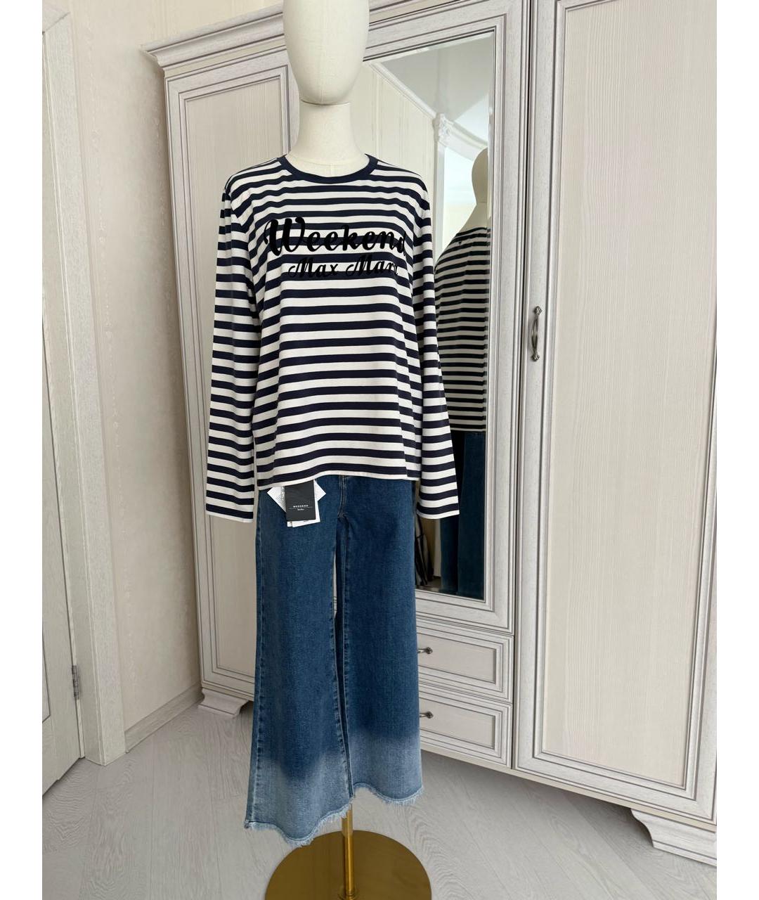 WEEKEND MAX MARA Синий хлопко-эластановый джемпер / свитер, фото 6