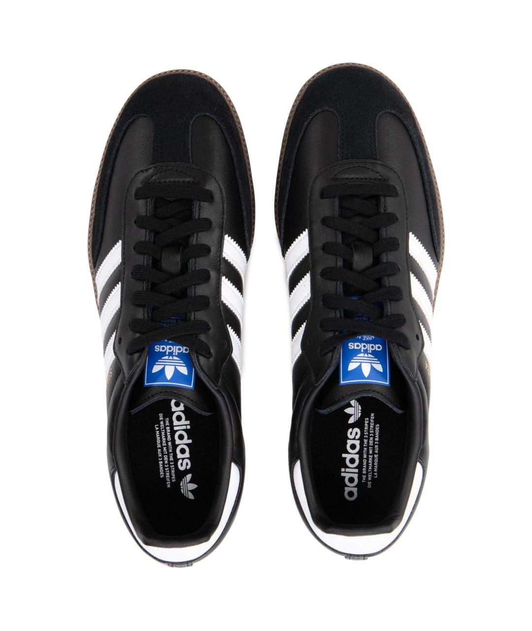 ADIDAS Черные кожаные низкие кроссовки / кеды, фото 3