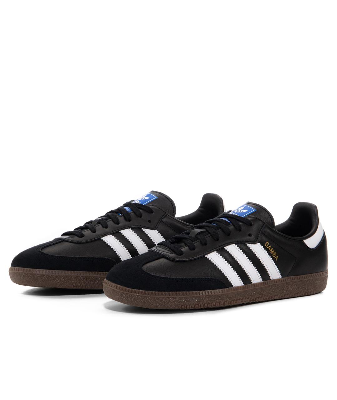 ADIDAS Черные кожаные низкие кроссовки / кеды, фото 7