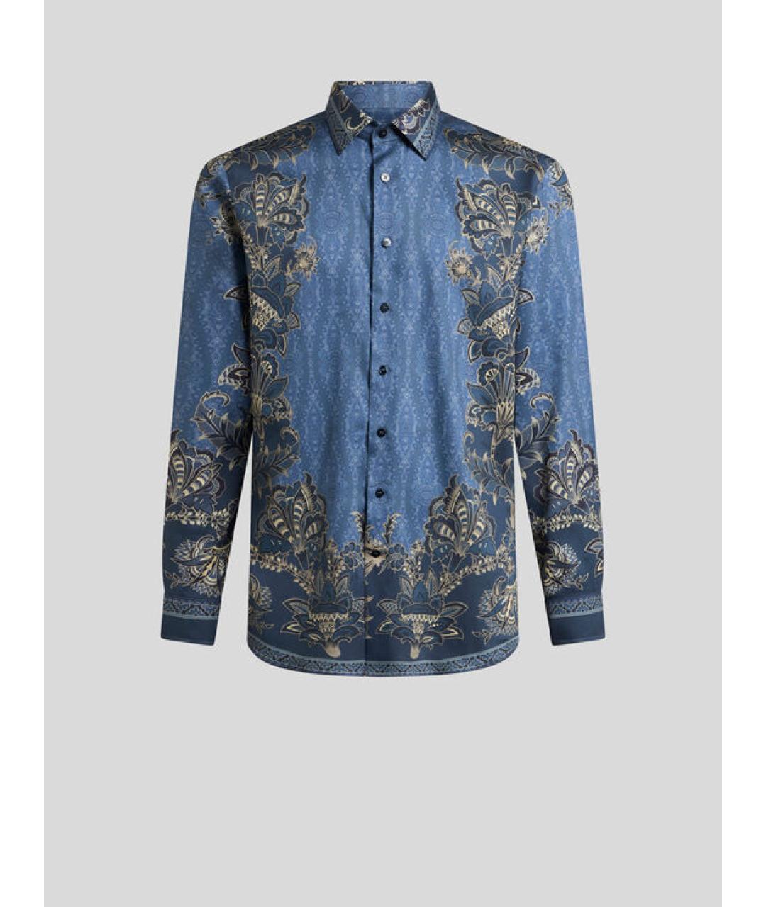ETRO Синяя хлопковая кэжуал рубашка, фото 7