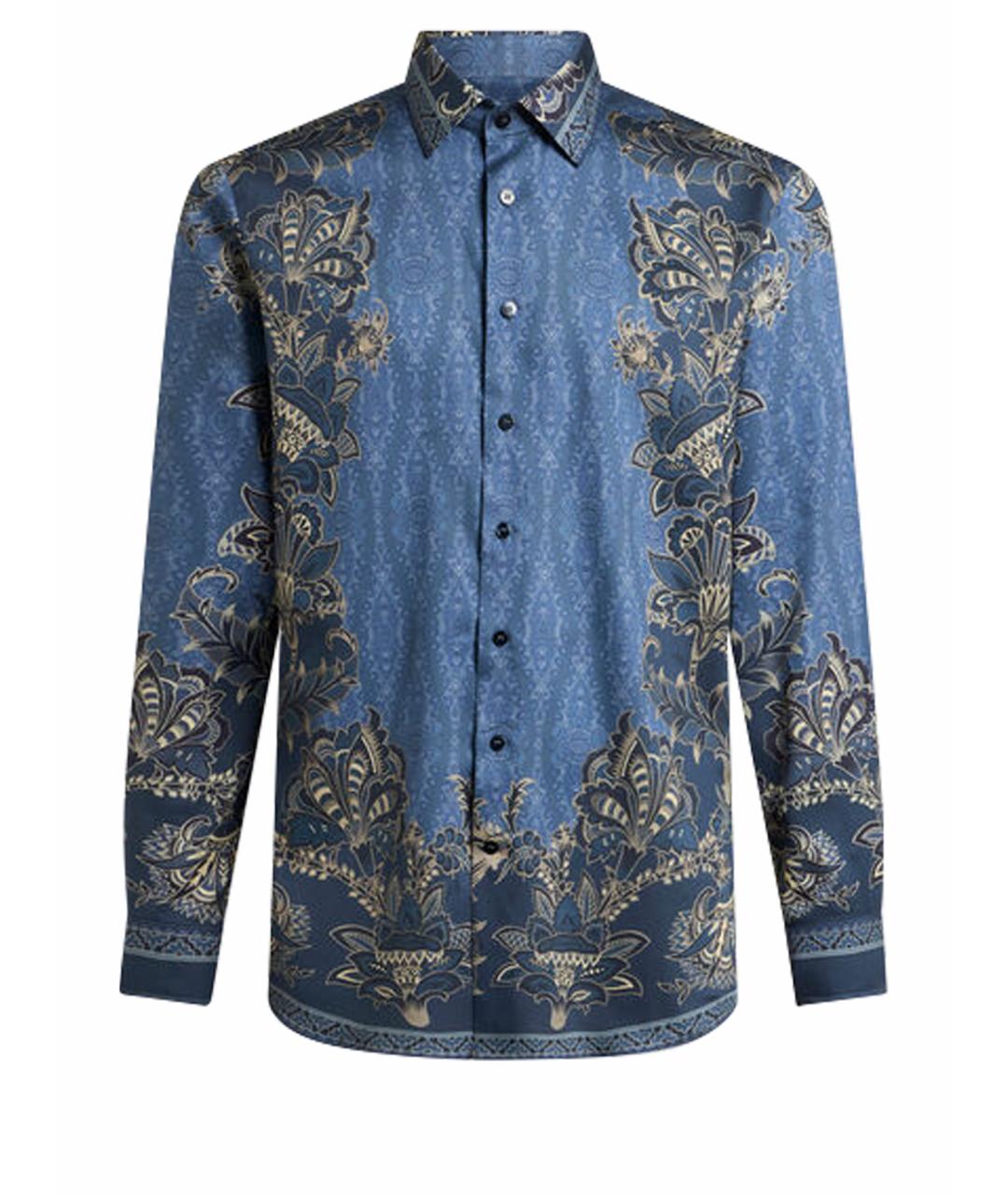 ETRO Синяя хлопковая кэжуал рубашка, фото 1