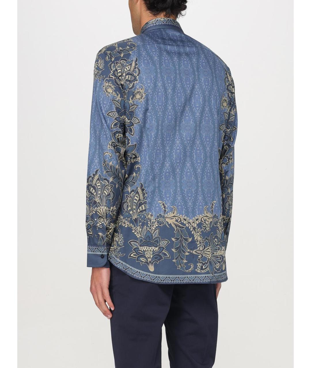 ETRO Синяя хлопковая кэжуал рубашка, фото 4
