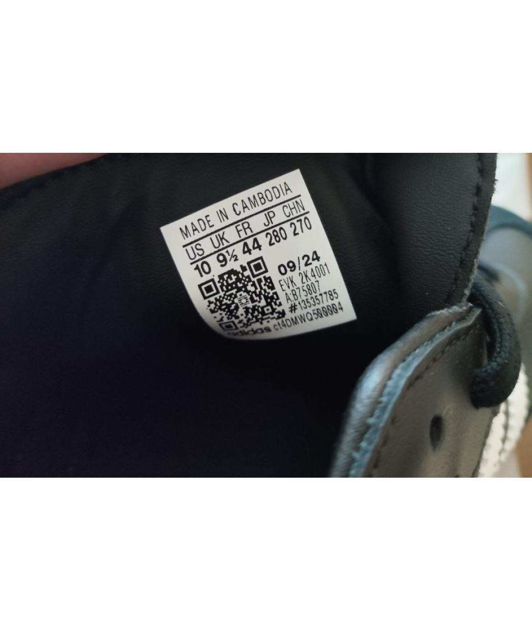 ADIDAS Черные кожаные низкие кроссовки / кеды, фото 5