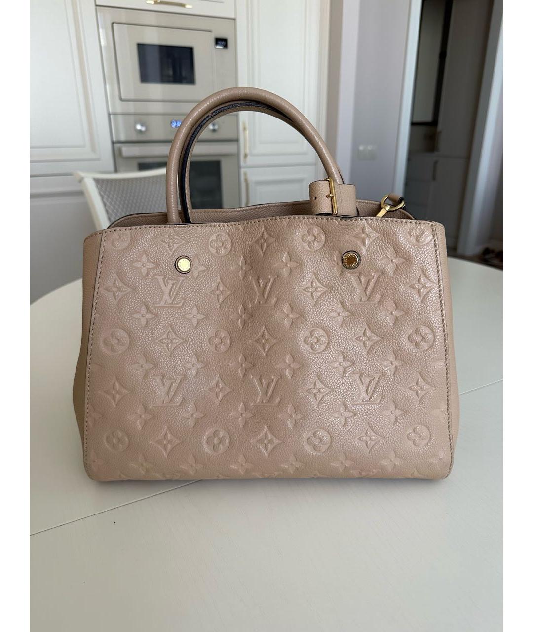 LOUIS VUITTON Бежевая кожаная сумка через плечо, фото 6