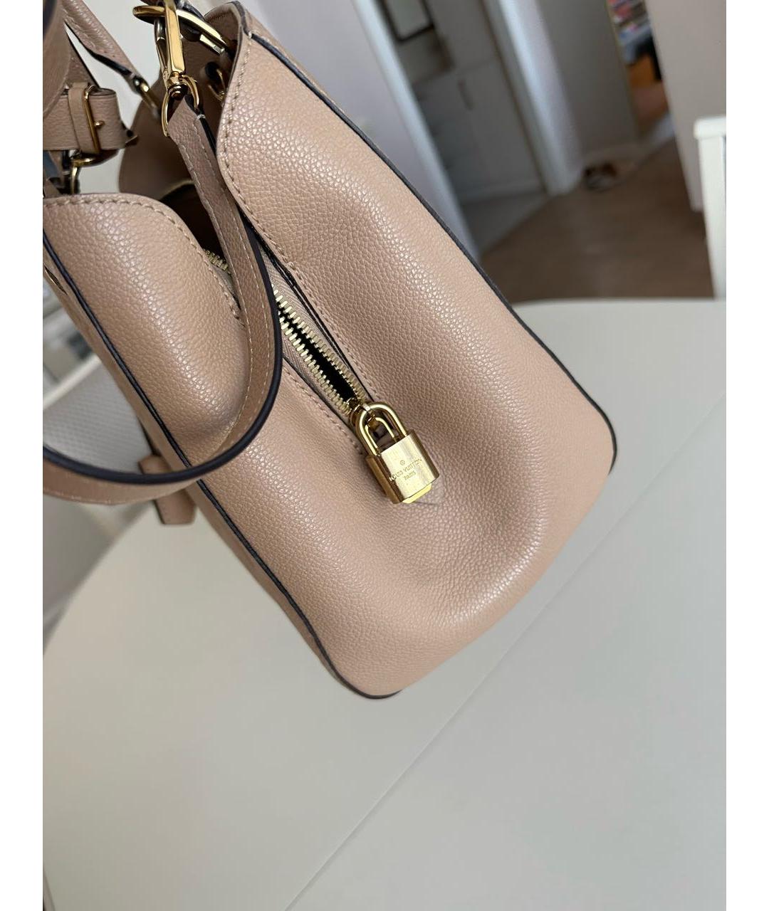 LOUIS VUITTON Бежевая кожаная сумка через плечо, фото 5