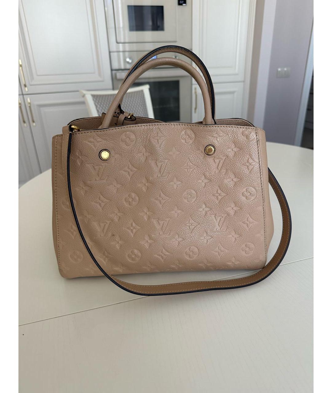 LOUIS VUITTON Бежевая кожаная сумка через плечо, фото 2