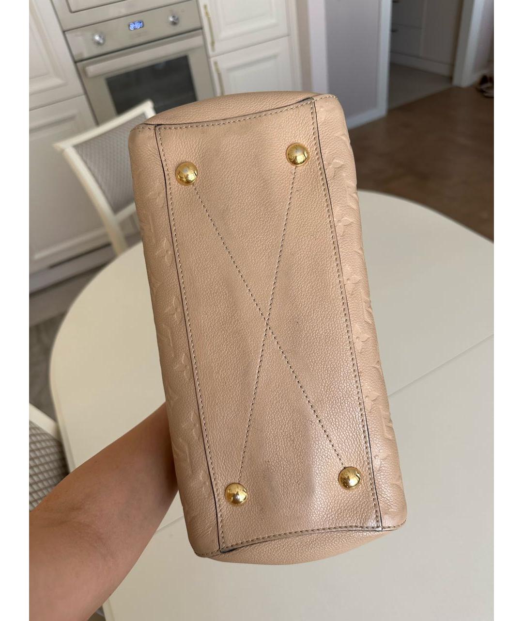 LOUIS VUITTON Бежевая кожаная сумка через плечо, фото 3