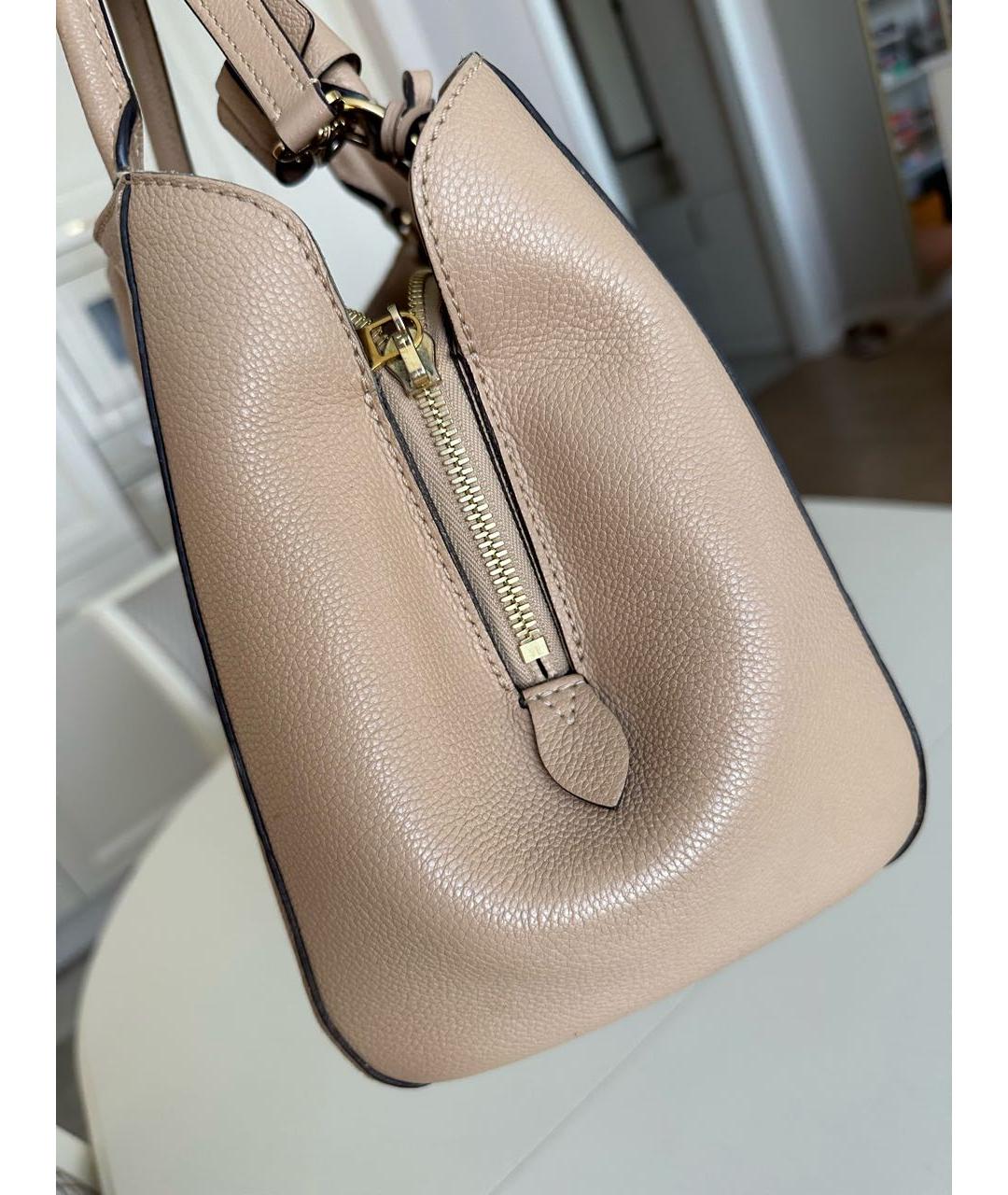 LOUIS VUITTON Бежевая кожаная сумка через плечо, фото 4