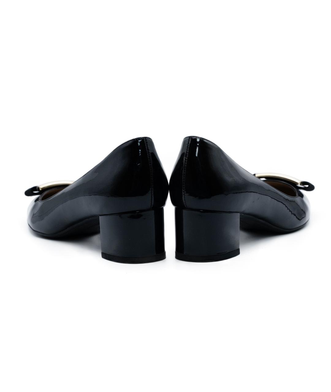 FERRAGAMO Черные кожаные туфли, фото 5