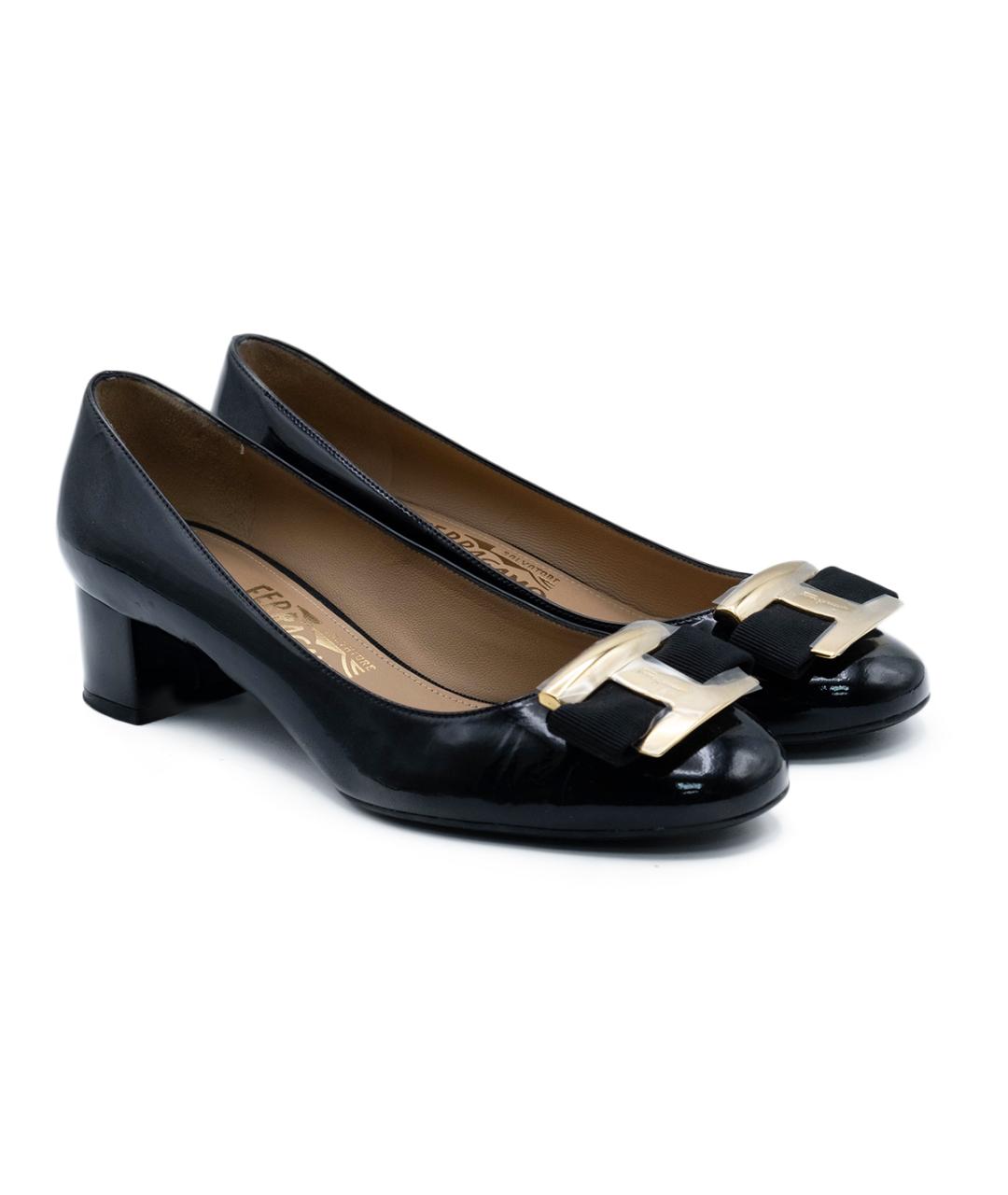 FERRAGAMO Черные кожаные туфли, фото 2