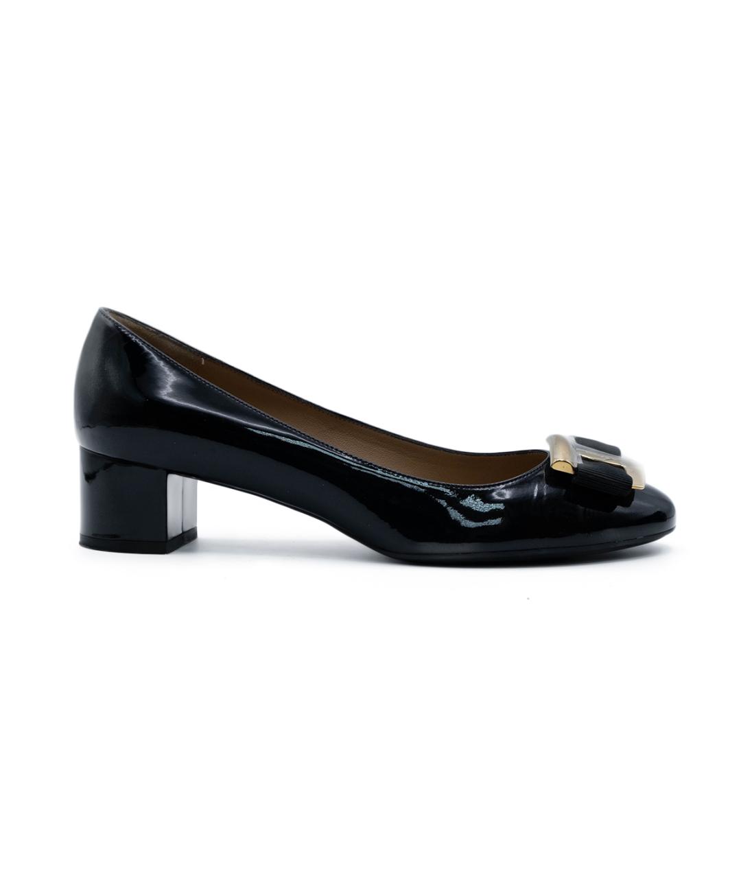 FERRAGAMO Черные кожаные туфли, фото 6