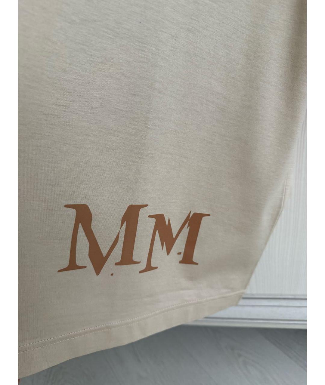 MAX MARA Бежевая хлопковая футболка, фото 2
