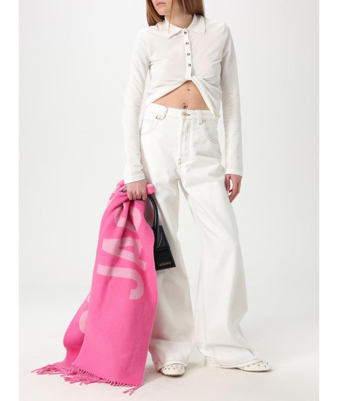 JACQUEMUS Розовый шерстяной шарф, фото 4