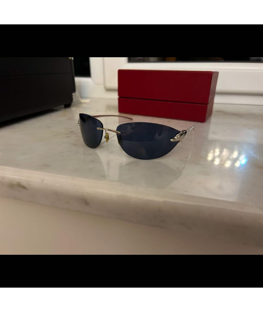 CARTIER Темно-синие металлические солнцезащитные очки, фото 2