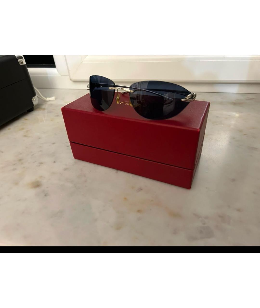 CARTIER Темно-синие металлические солнцезащитные очки, фото 3