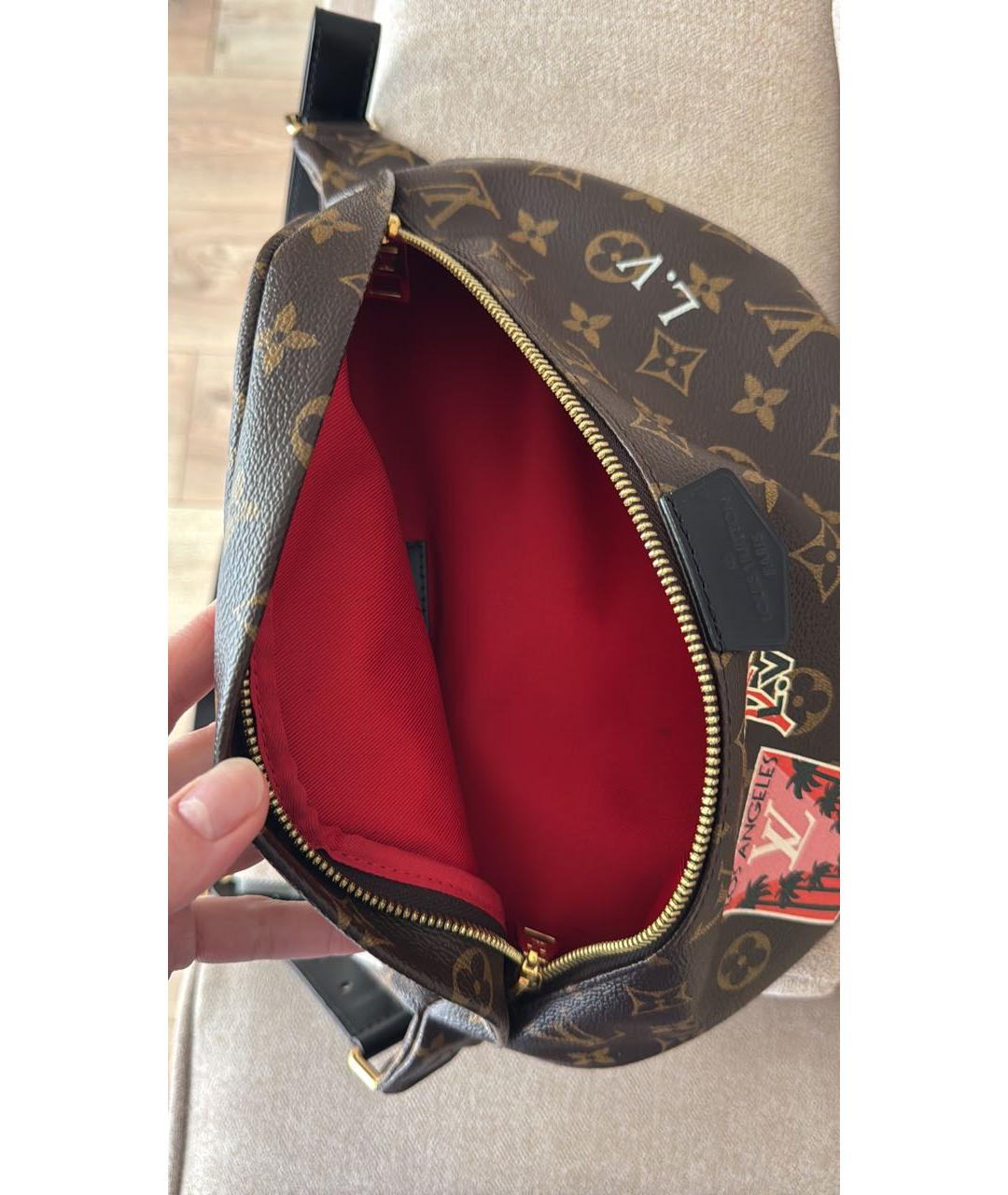 LOUIS VUITTON Коричневая поясная сумка, фото 4
