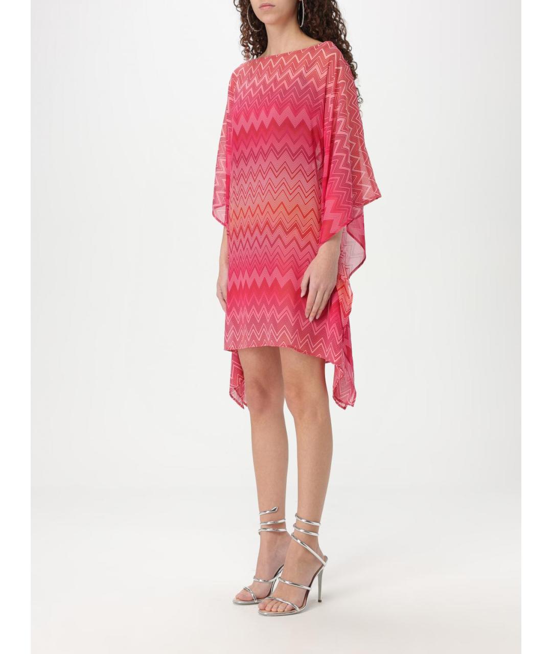 MISSONI Розовое шелковое платье, фото 4
