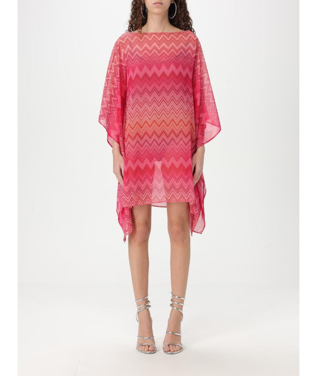 MISSONI Розовое шелковое платье, фото 2