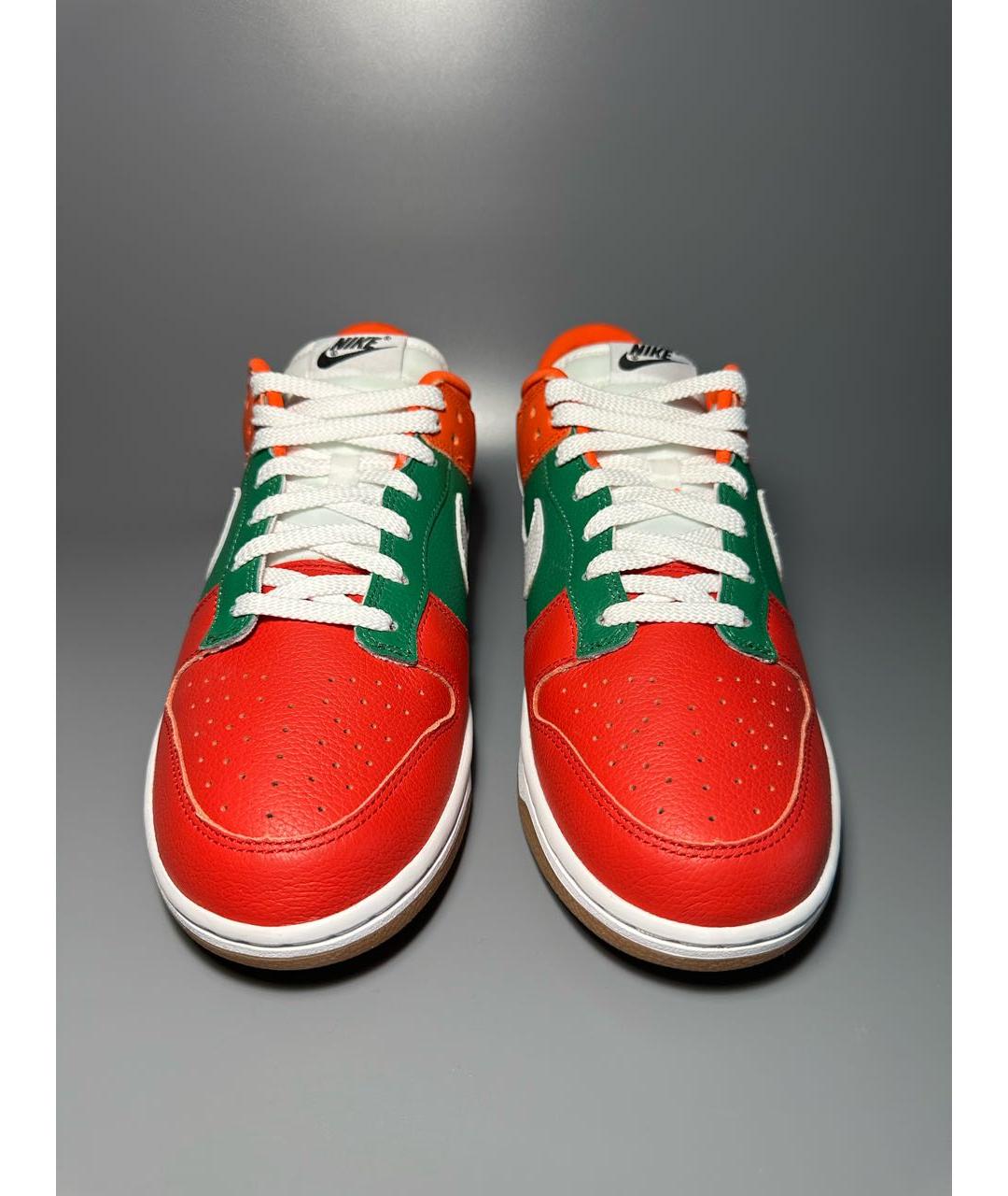 NIKE Красные кожаные низкие кроссовки / кеды, фото 2