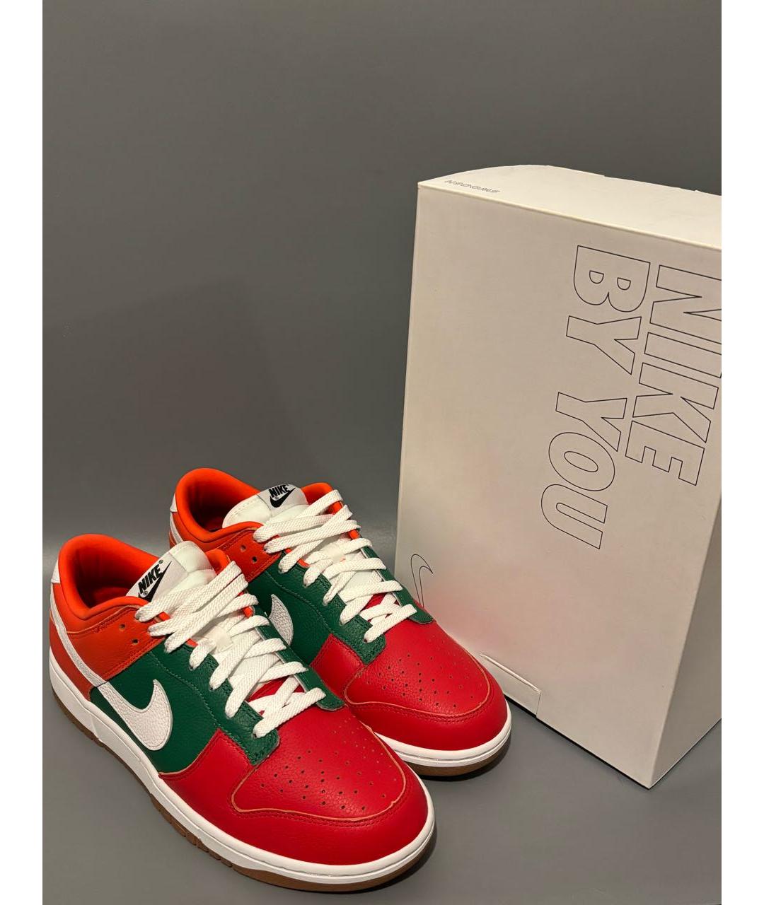 NIKE Красные кожаные низкие кроссовки / кеды, фото 5