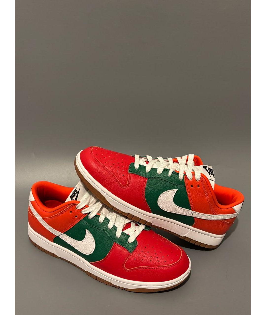 NIKE Красные кожаные низкие кроссовки / кеды, фото 6