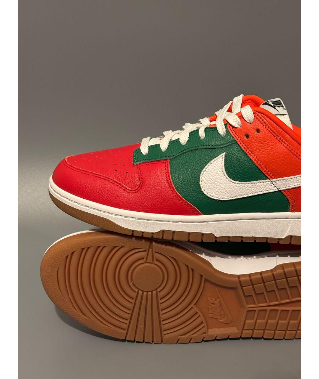 NIKE Красные кожаные низкие кроссовки / кеды, фото 7
