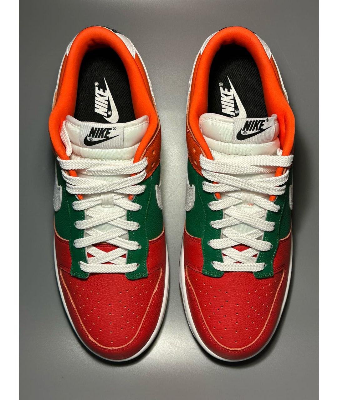 NIKE Красные кожаные низкие кроссовки / кеды, фото 3