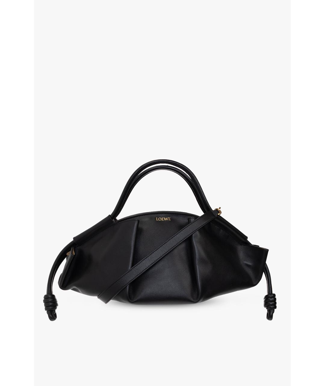LOEWE Черная кожаная сумка с короткими ручками, фото 7