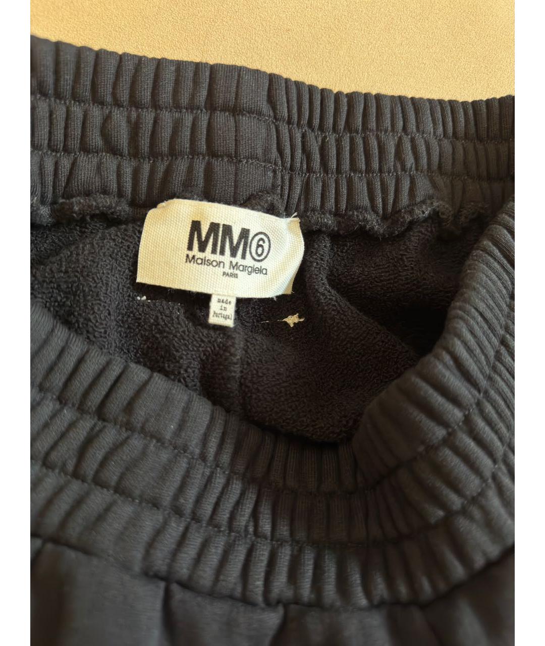 MM6 MAISON MARGIELA Черные хлопковые брюки широкие, фото 3
