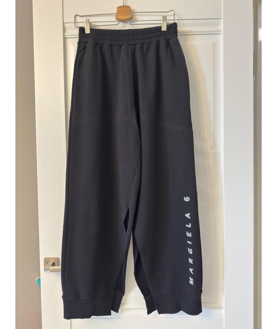 MM6 MAISON MARGIELA Черные хлопковые брюки широкие, фото 5
