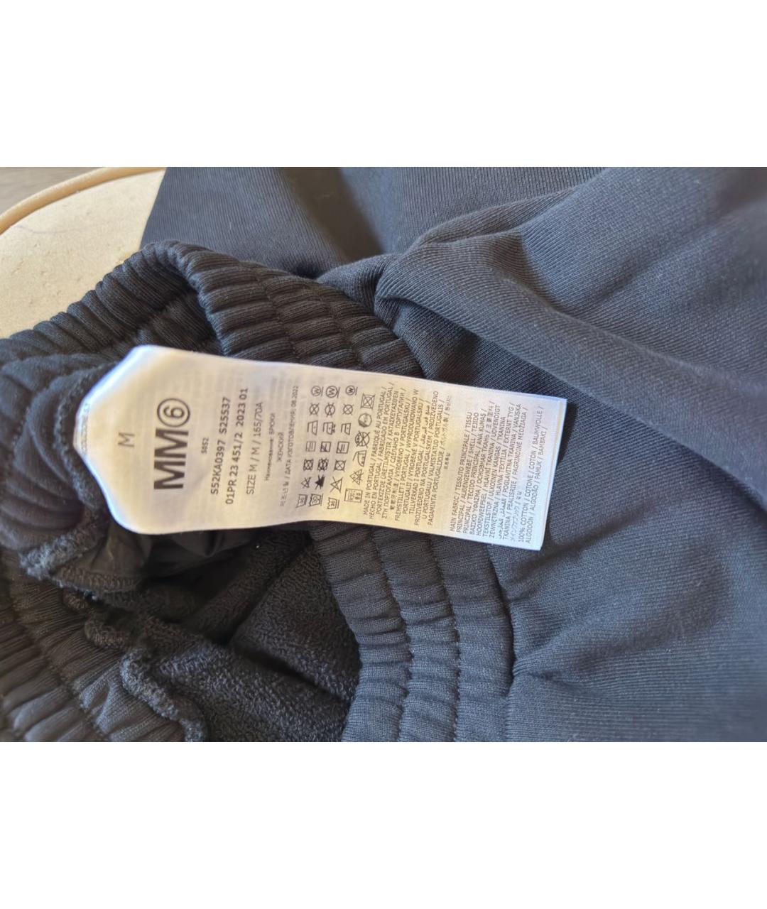MM6 MAISON MARGIELA Черные хлопковые брюки широкие, фото 4