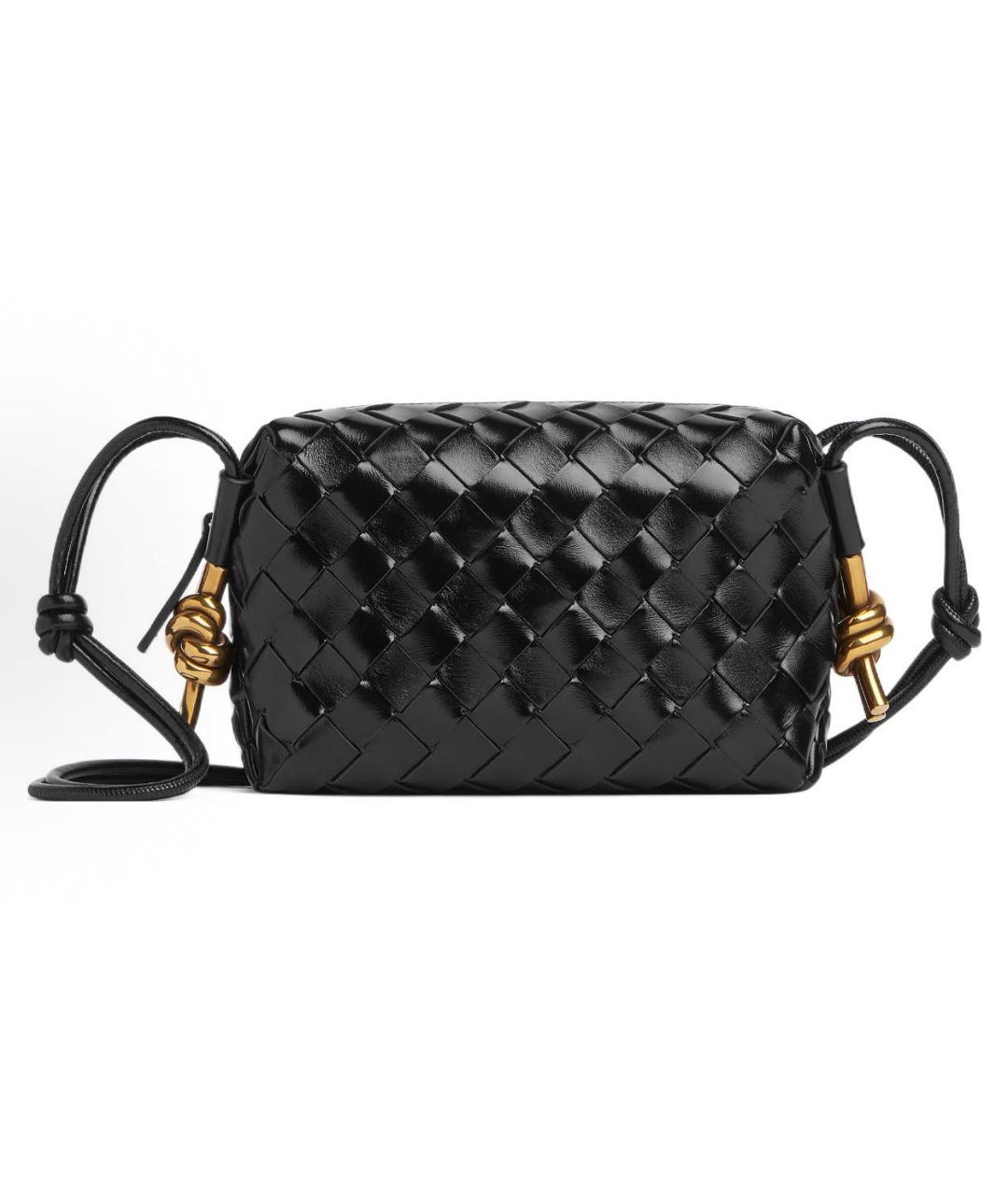 BOTTEGA VENETA Черная кожаная сумка через плечо, фото 5