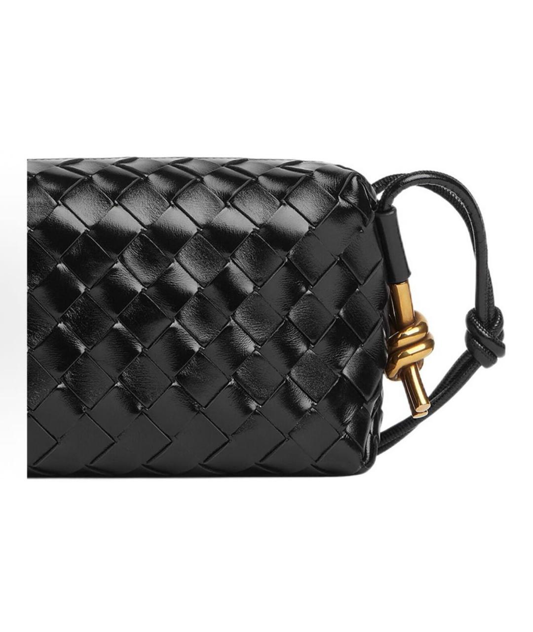 BOTTEGA VENETA Черная кожаная сумка через плечо, фото 4