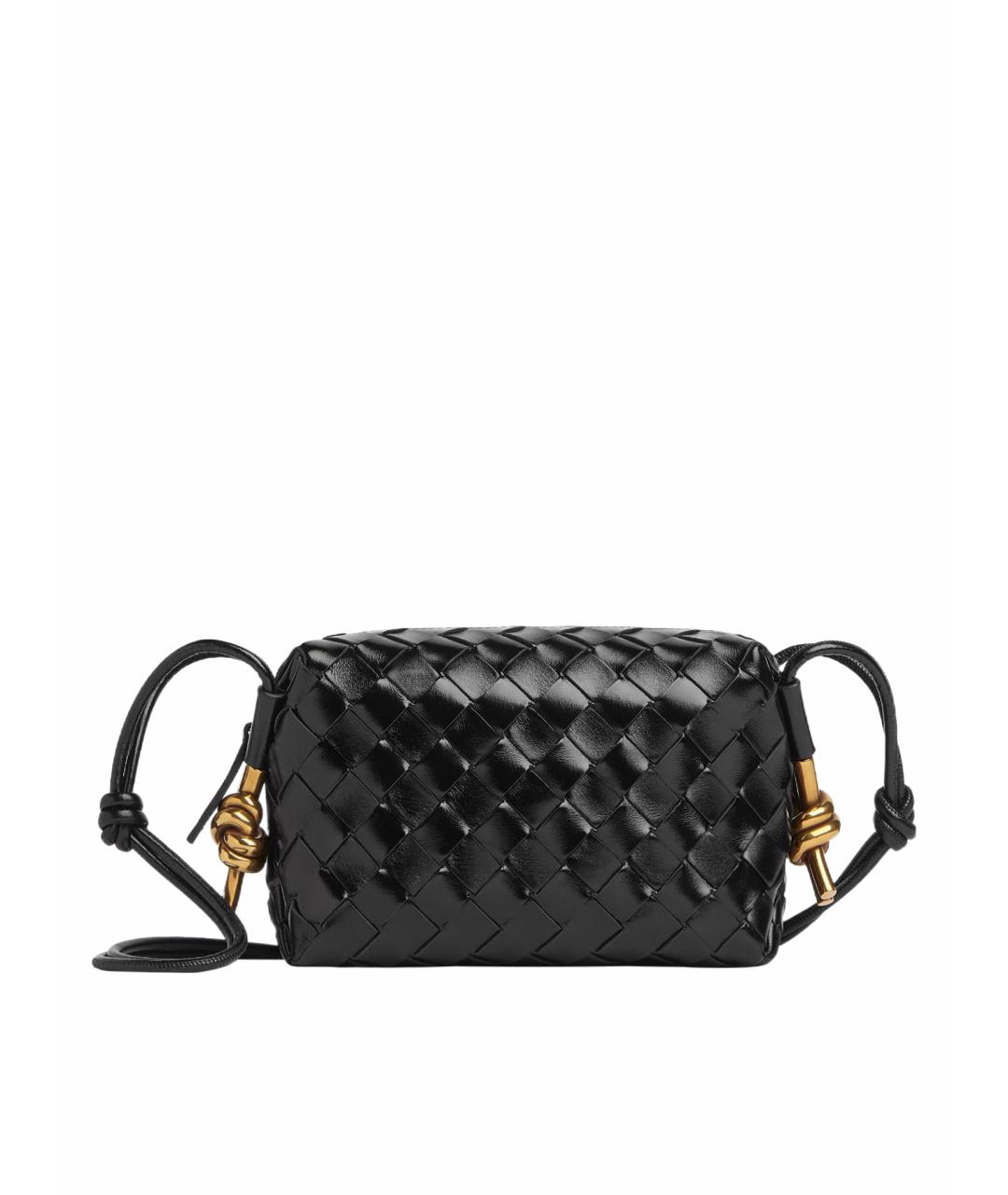 BOTTEGA VENETA Черная кожаная сумка через плечо, фото 1