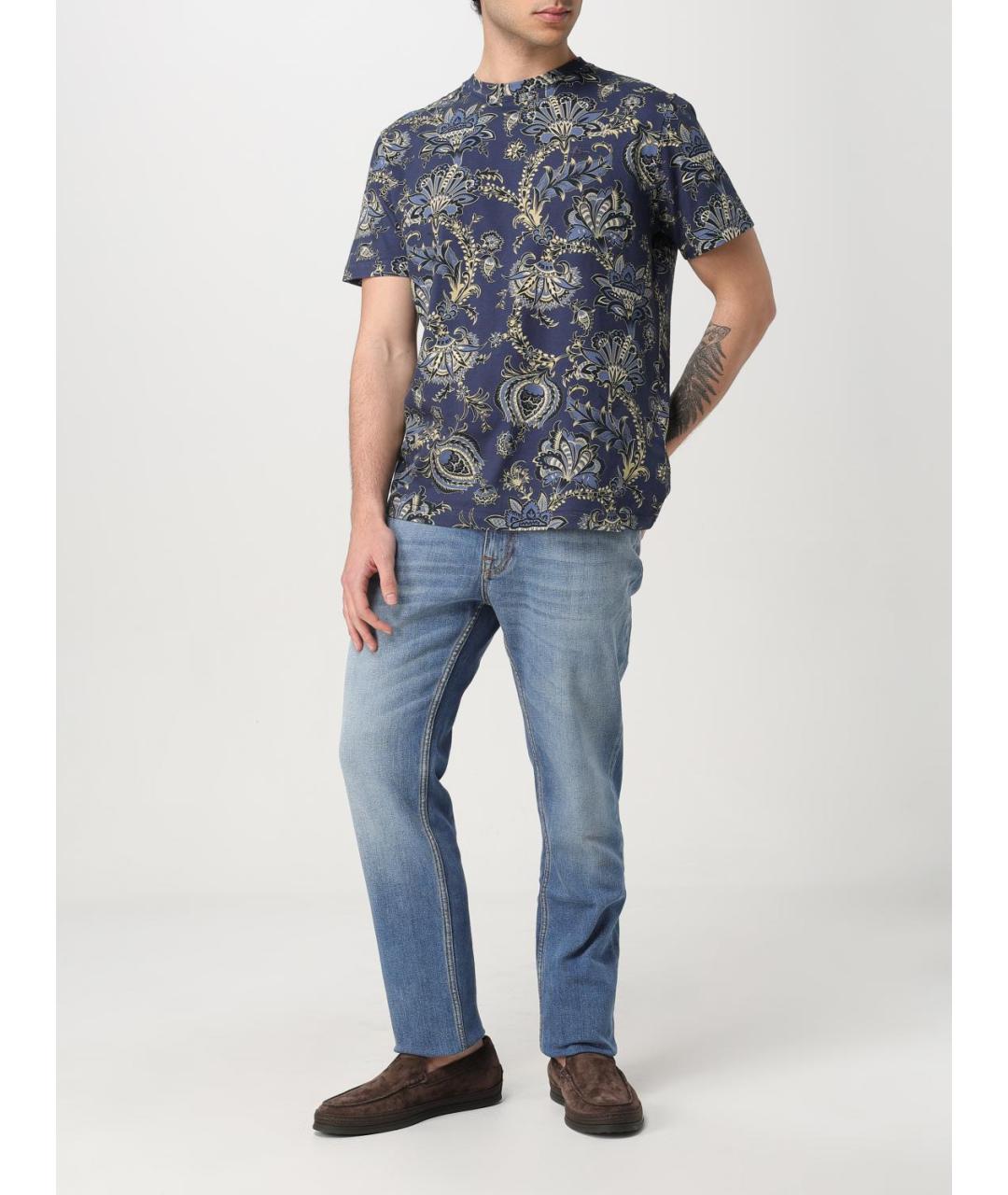 ETRO Синяя хлопковая футболка, фото 3