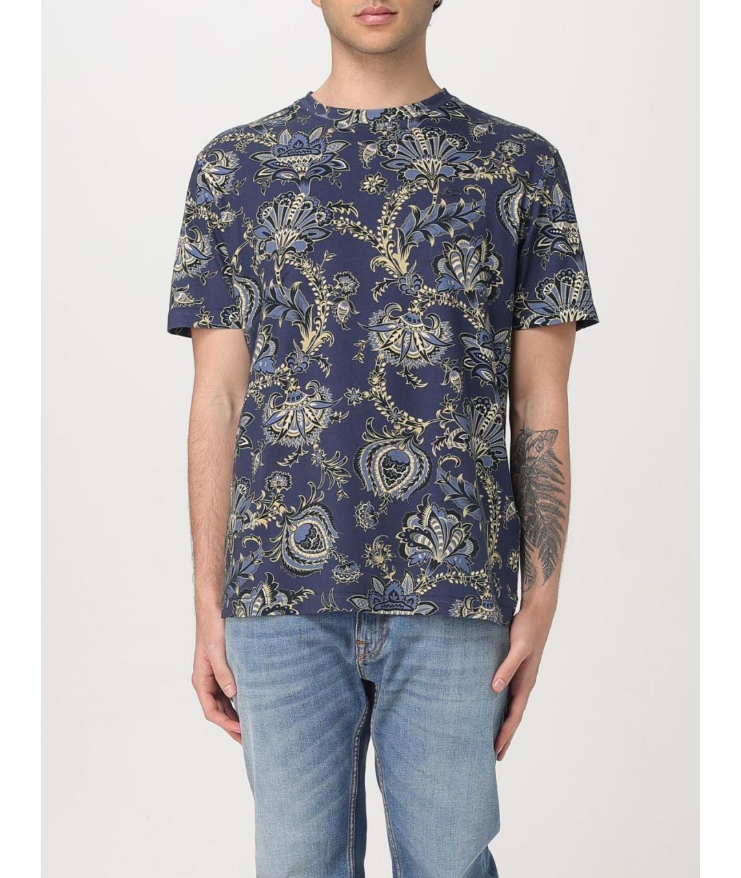 ETRO Синяя хлопковая футболка, фото 2