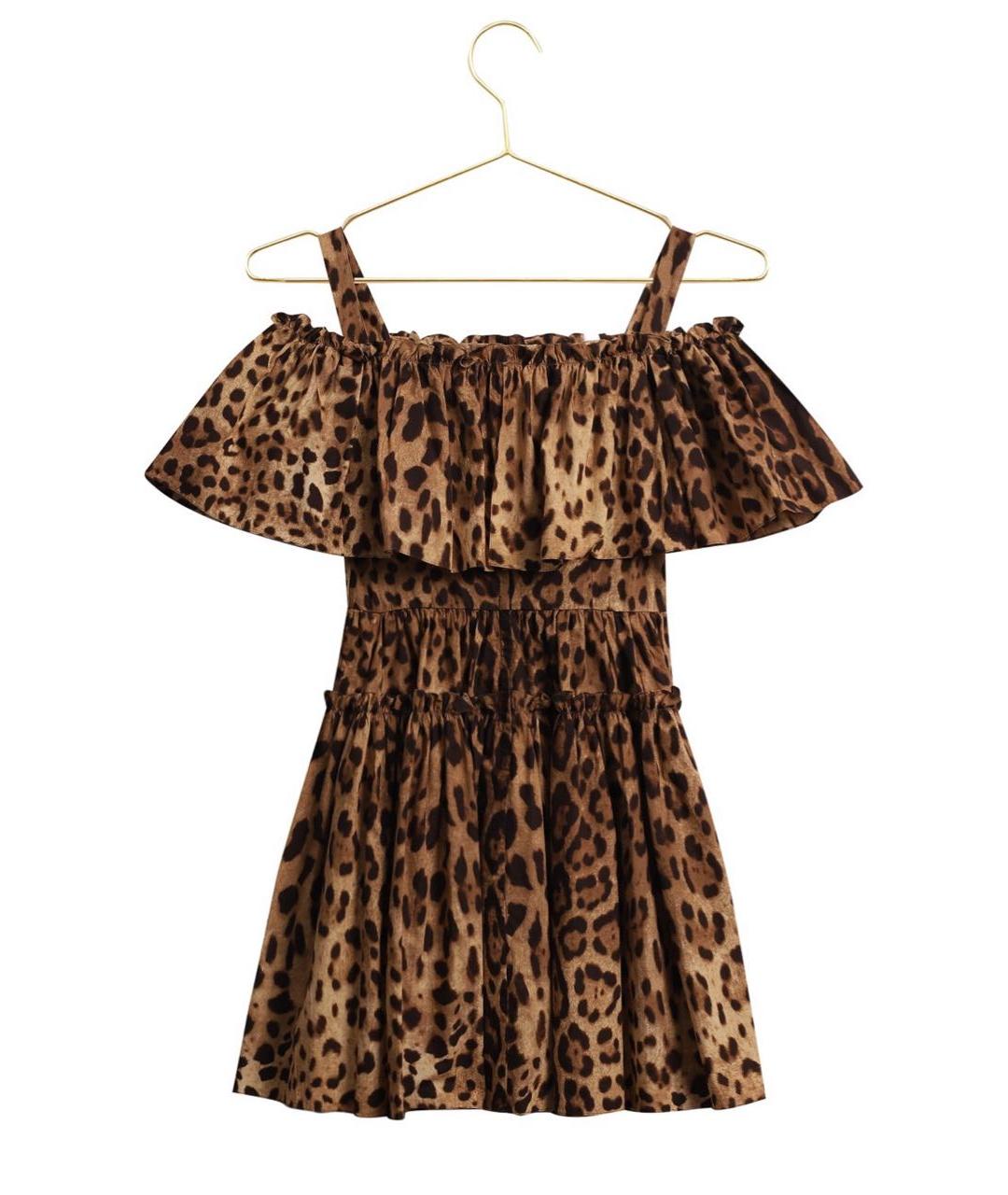 DOLCE&GABBANA Коричневый хлопковый сарафан, фото 2