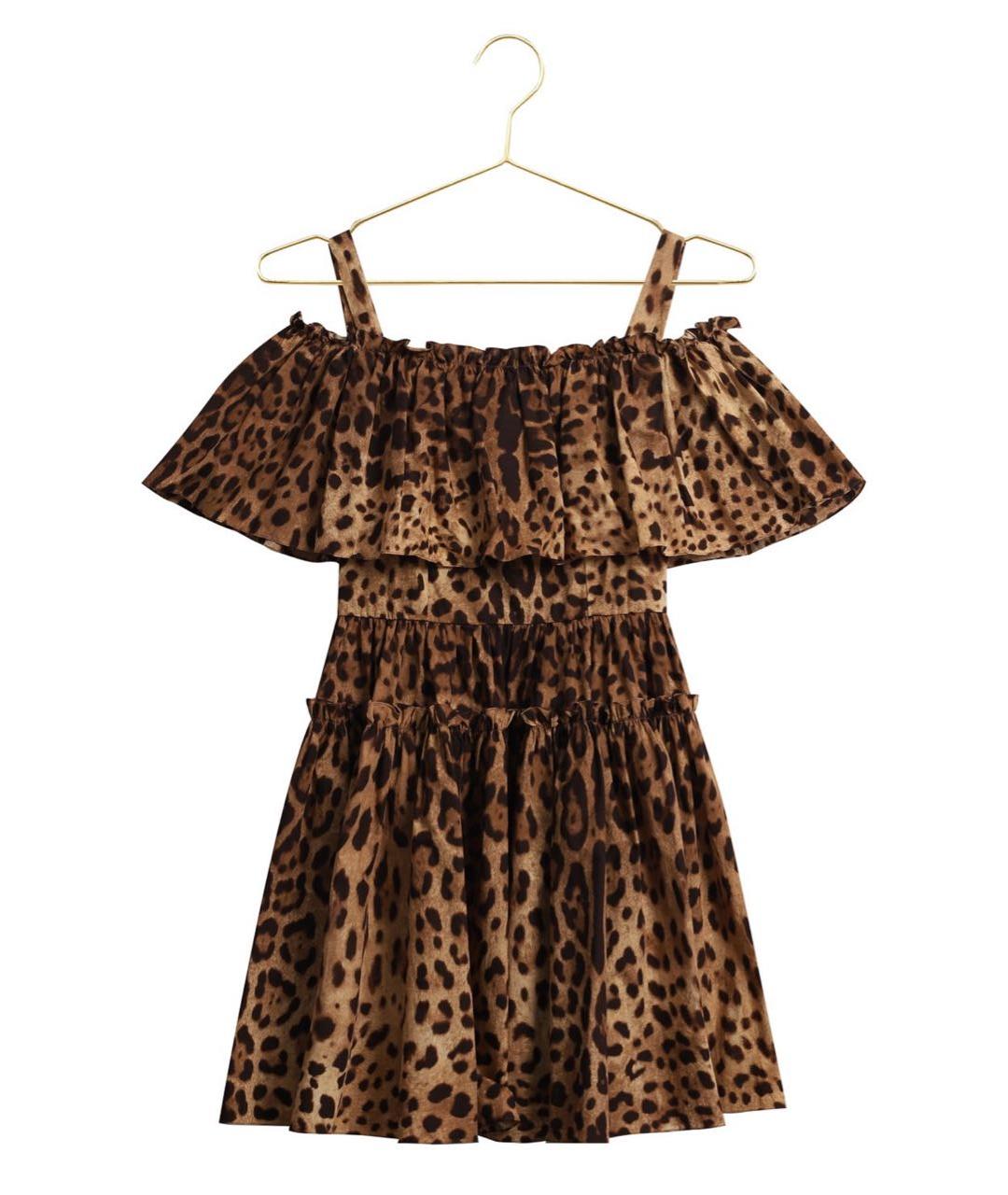 DOLCE&GABBANA Коричневый хлопковый сарафан, фото 4