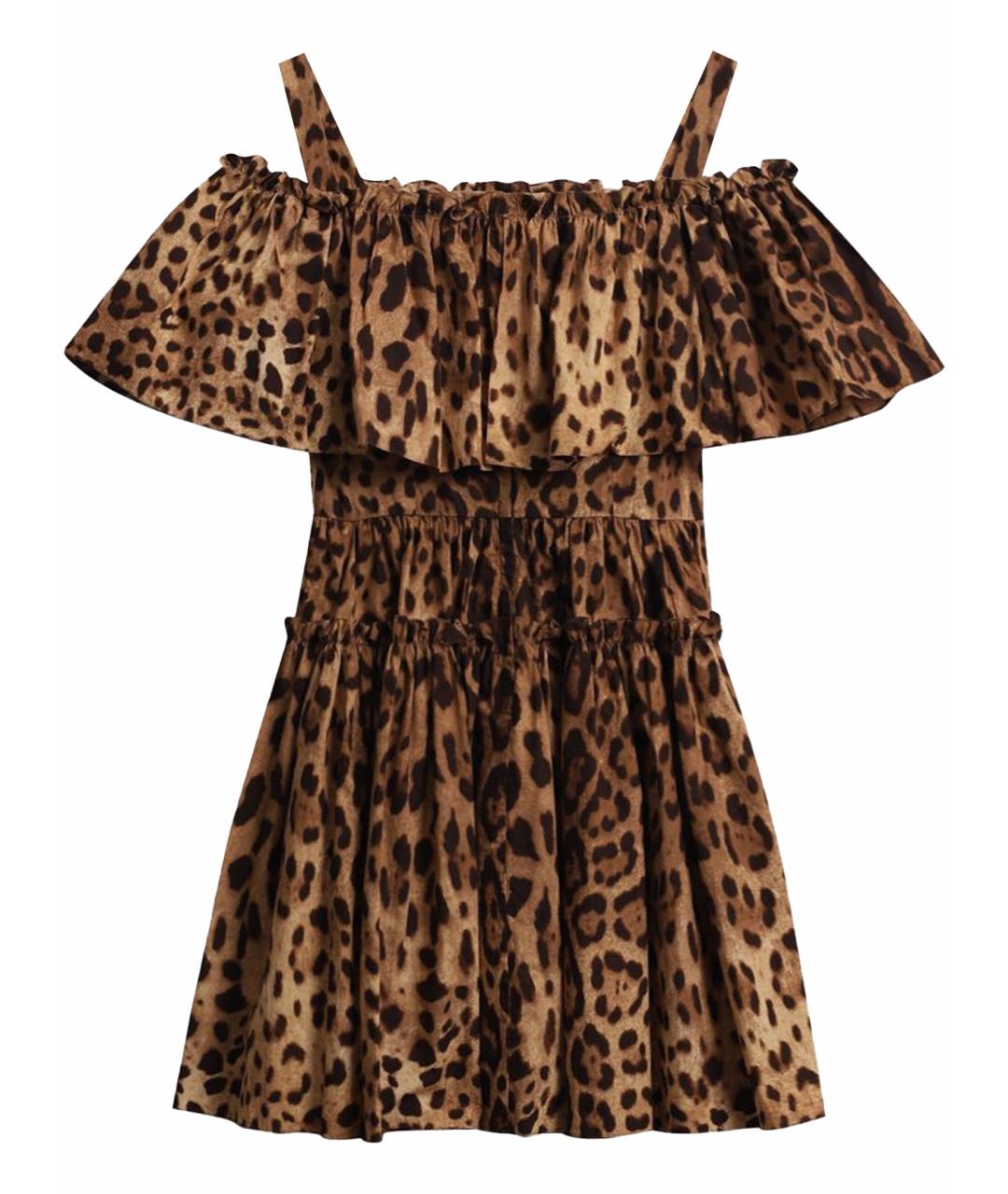 DOLCE&GABBANA Коричневый хлопковый сарафан, фото 6