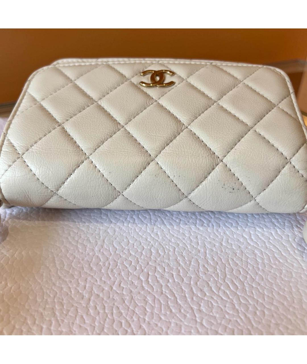 CHANEL Белая кожаная сумка через плечо, фото 8